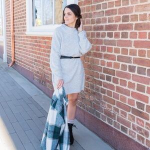 Top Shop Cozy Gray Sweater Dress